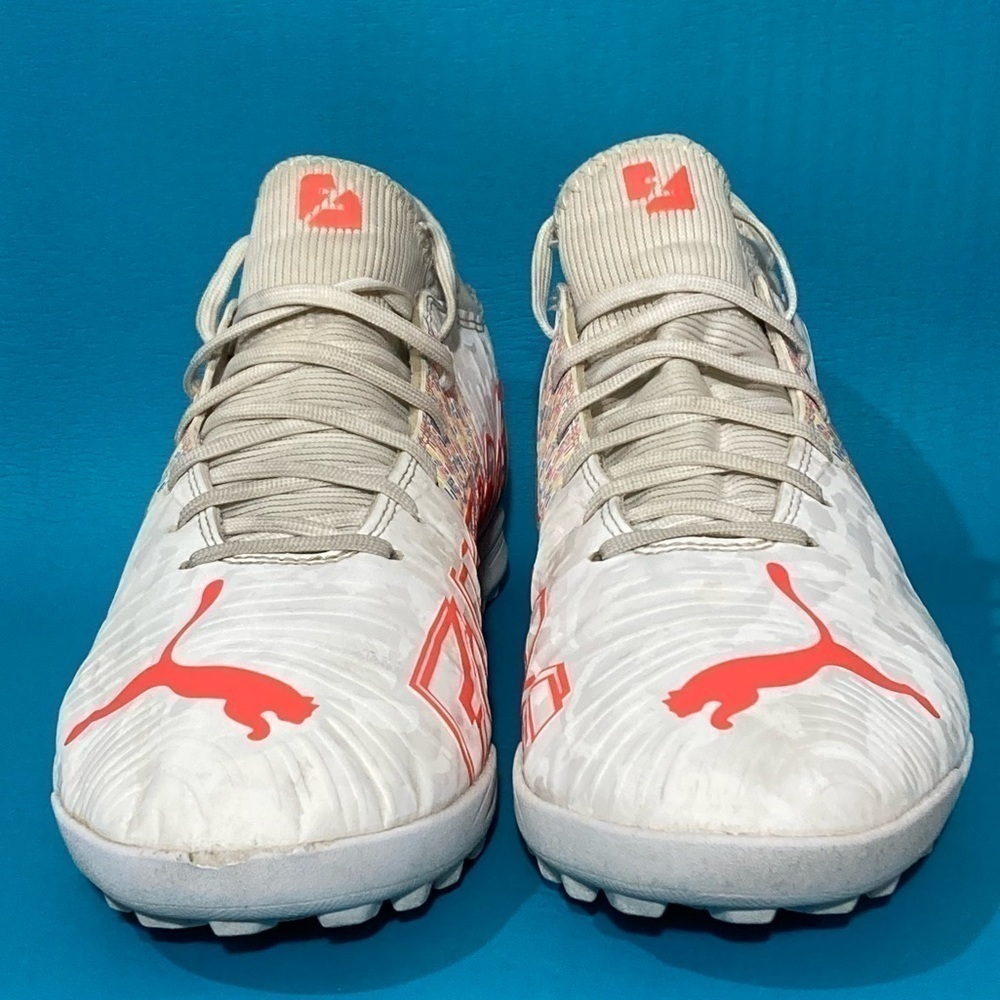 Puma Mens Future TT Soccer Cleats White/Orange 106392-03 Athletic Shoes Sz 10.5 - Picture 3 of 10